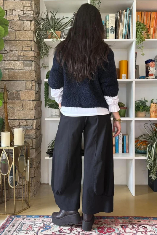 Lola Boucle Slouch Knit Navy